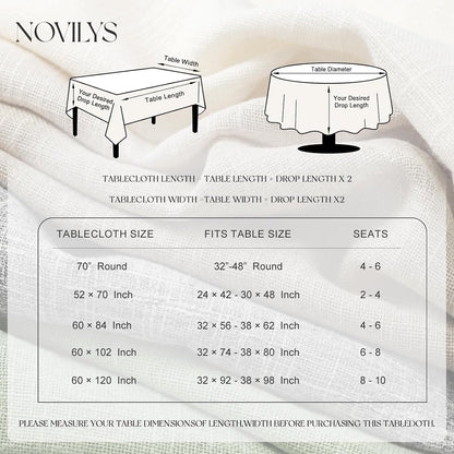 NOVILYS Rust Fall Rectangle Tablecloth with Linen Textured, 60 x 84 Inch
