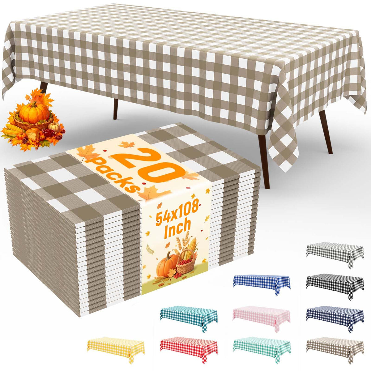 misaya 4 Packs Buffalo Disposable Table Cloth, 54 x 108 Inch Waterproof Plastic Tablecloth, Rectangle Red and White Checkered Table Covers for Picnic, Birthday, Party, Back to School