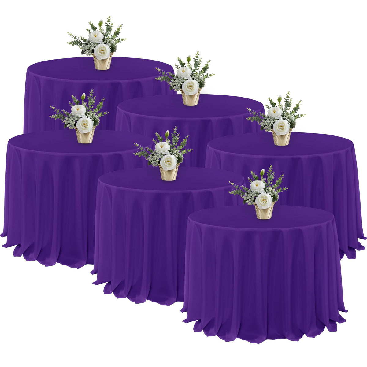 Fitable 6 Pack Ivory Tablecloths 70x120 Inch for 6-8 Ft Rectangle Tables