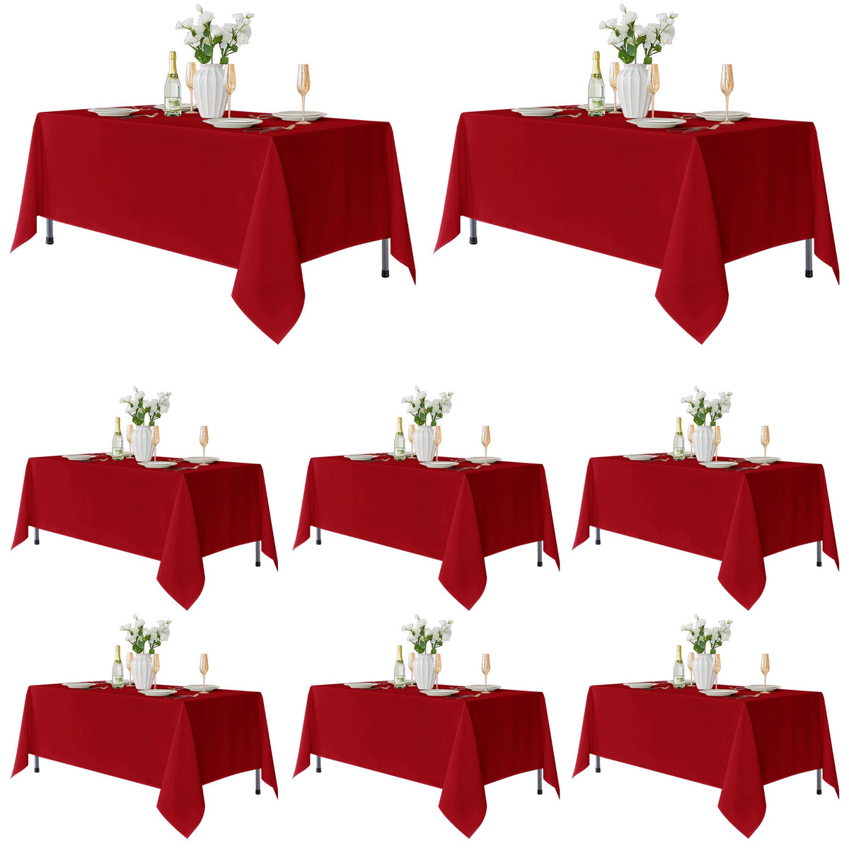 Fitable 6 Pack Ivory Tablecloths 70x120 Inch for 6-8 Ft Rectangle Tables