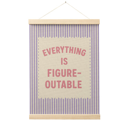 FGFK Everything Is Figureoutable Positive Affirmations Wall Art Poster Hanger Frame, Retro Pink and Green Inspirational Canvas Prints Framed Wall Decor for Office Classroom Home Bedroom, 12x16 Inch