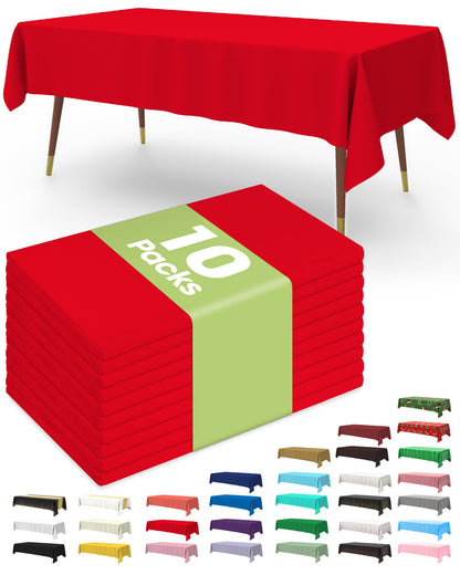 Pureegg Plastic Table Cloth Disposable 54x108 Inch 10 Pack, White