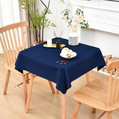Wolkemer Oval Tablecloth 60 x 102 Inches Faux Linen Water Resistant