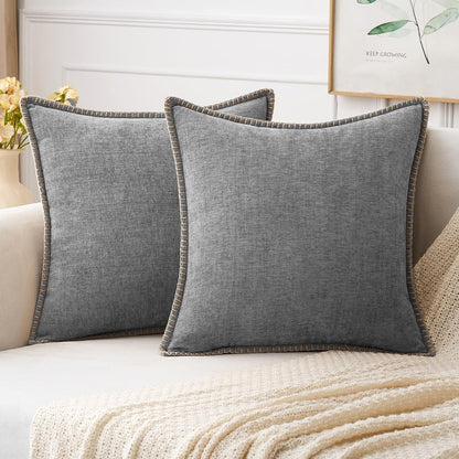 MIULEE Decorative Couch Throw Pillow Covers 18x18 Inch Sage Green 2 Pack