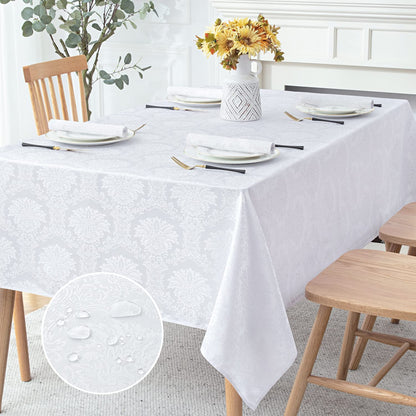 Romanstile Fall Jacquard Rectangle Tablecloth, Thanksgiving Dining Decor