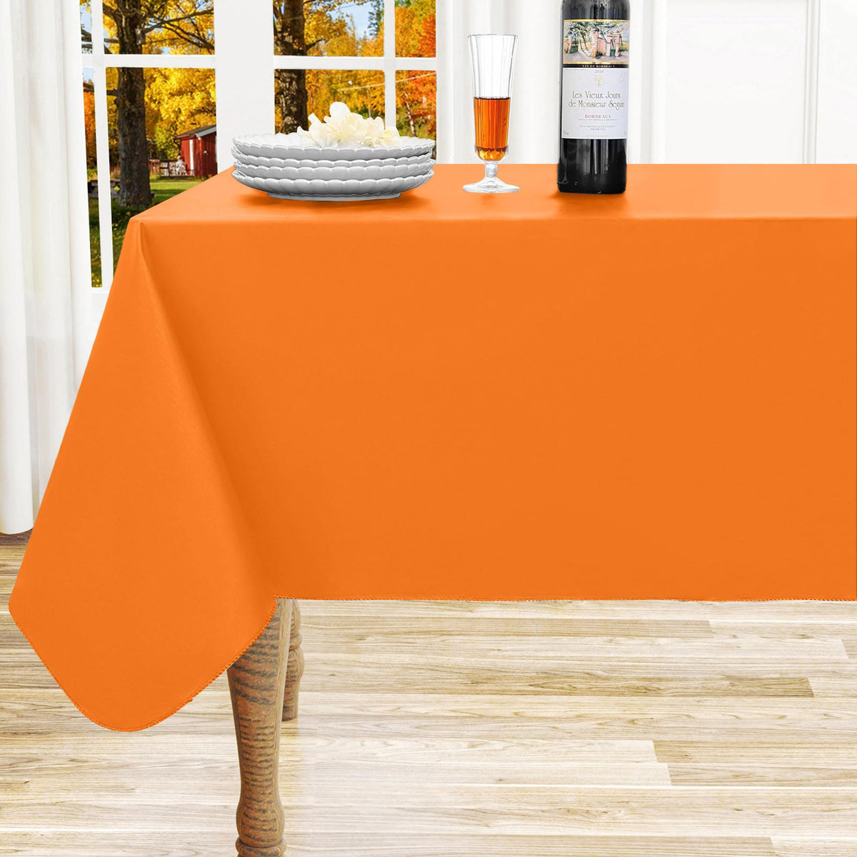 homing Rectangle Black Vinyl Waterproof Tablecloth with Flannel Backed
