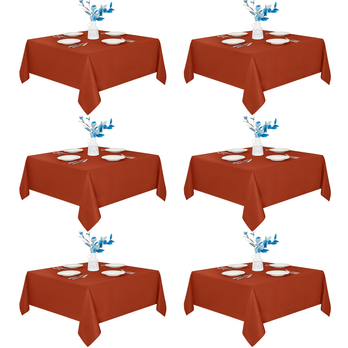Fitable 6 Pack Ivory Tablecloths 70x120 Inch for 6-8 Ft Rectangle Tables