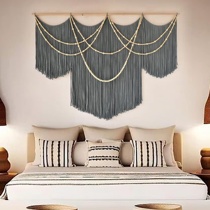 Macrame Wall Hanging Boho Wall Decor Large-Scale Tie-Dye Tapestry 57"W*35"L