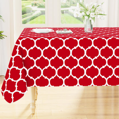 Smiry Rectangle Table Cloth, Flannel Backed Vinyl Tablecloth, 60"x84"