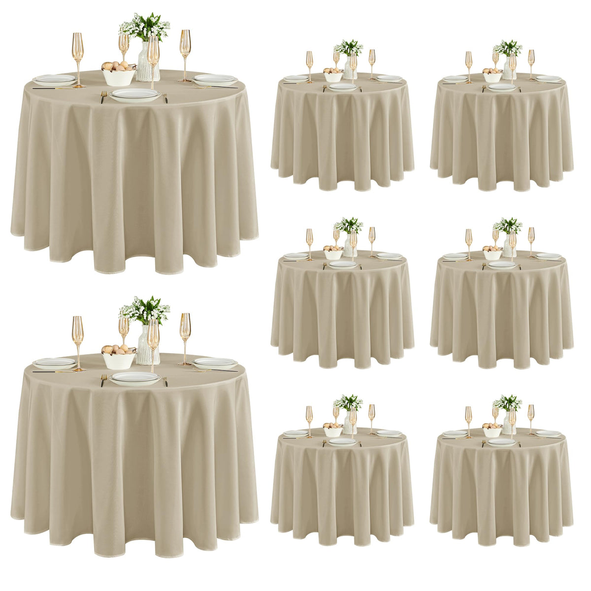 Fitable 6 Pack Ivory Tablecloths 70x120 Inch for 6-8 Ft Rectangle Tables