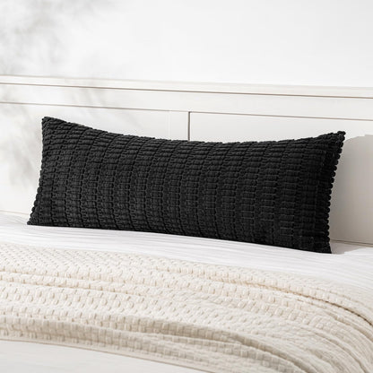 MIULEE Corduroy Decorative Throw Pillow Covers 18x18 Cream White Pack of 2