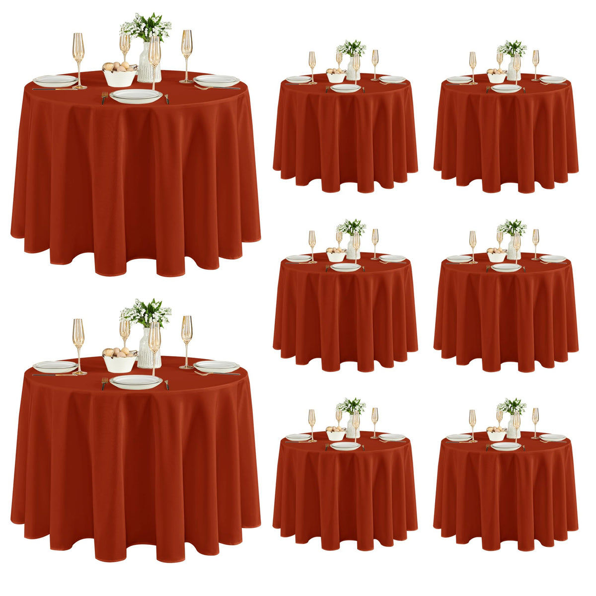 Fitable 6 Pack Ivory Tablecloths 70x120 Inch for 6-8 Ft Rectangle Tables
