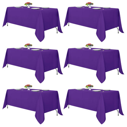 Fitable 6 Pack Ivory Tablecloths 70x120 Inch for 6-8 Ft Rectangle Tables