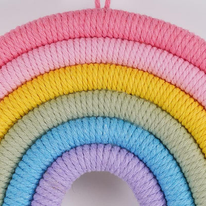 Rainbow Macrame Wall Hanging, Girls Room Decor (Pink Rainbow)