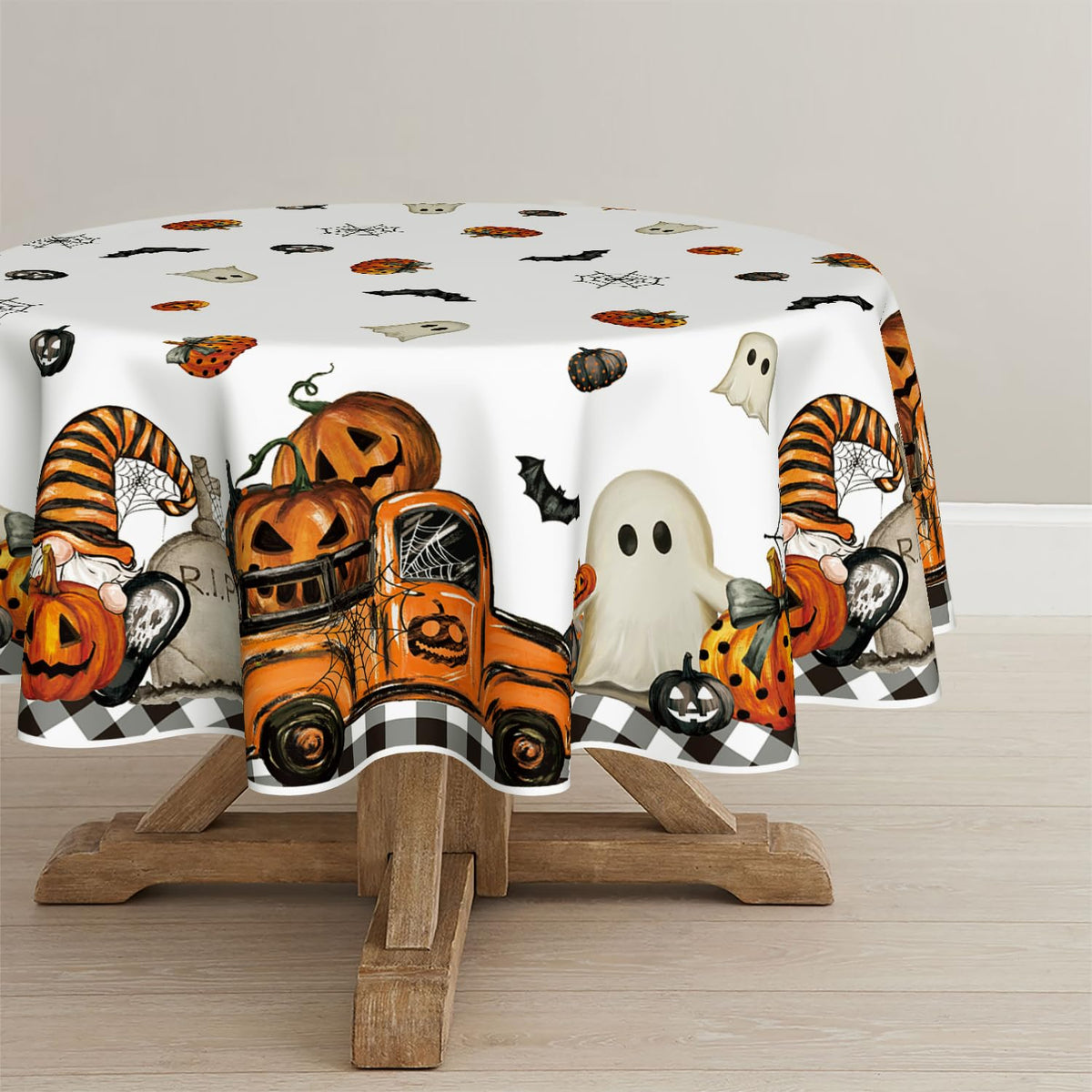 Horaldaily Halloween Tablecloth 60 x 84 Inch Rectangular Ghost Pumpkin