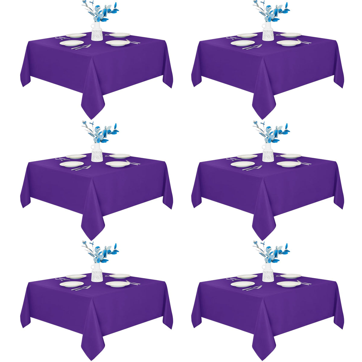 Fitable 6 Pack Ivory Tablecloths 70x120 Inch for 6-8 Ft Rectangle Tables