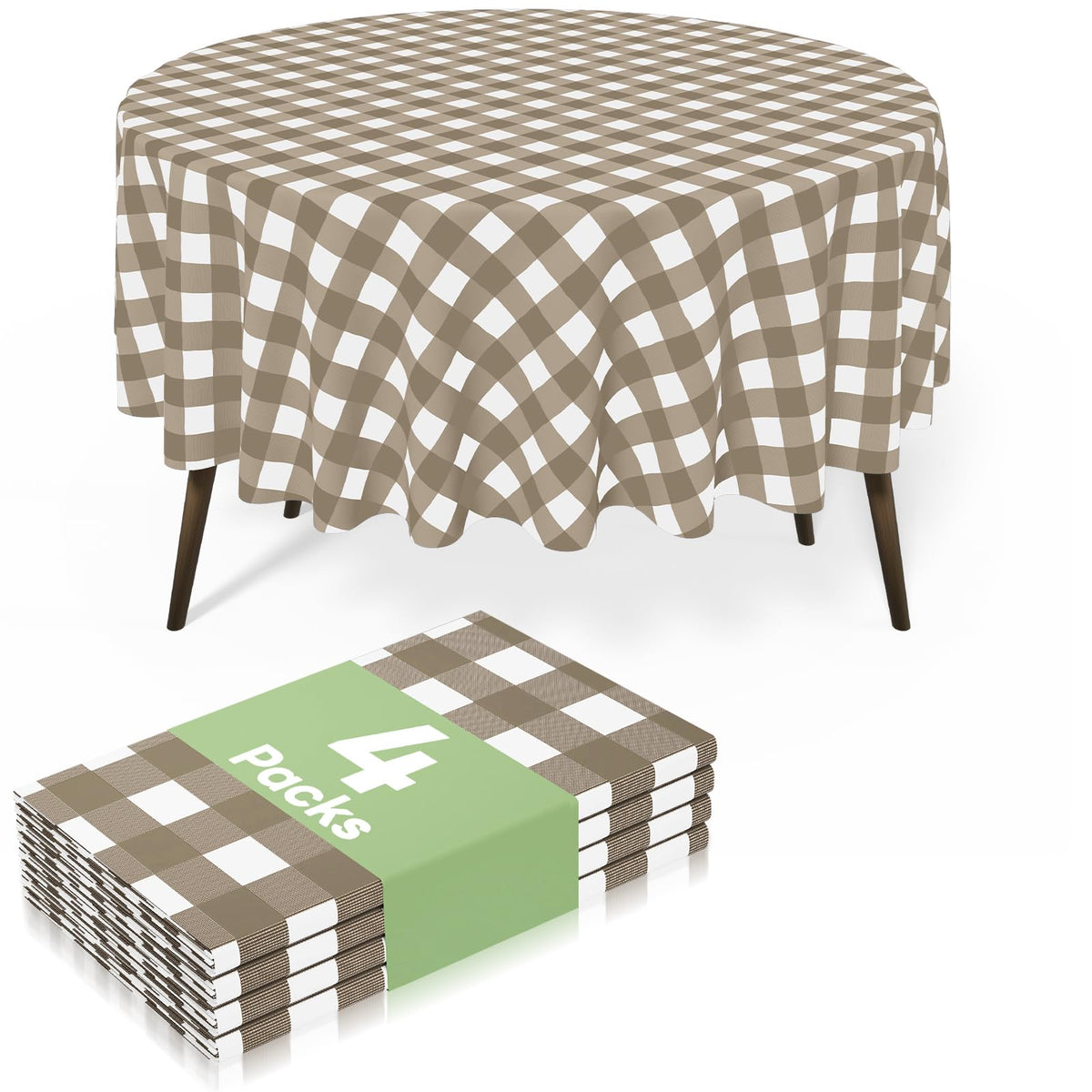 misaya 4 Packs Buffalo Disposable Table Cloth, 54 x 108 Inch Waterproof Plastic Tablecloth, Rectangle Red and White Checkered Table Covers for Picnic, Birthday, Party, Back to School