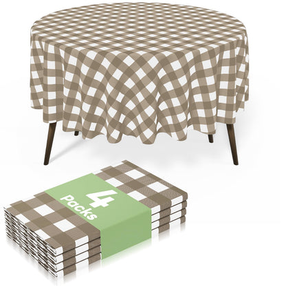 misaya 4 Packs Buffalo Disposable Table Cloth, 54 x 108 Inch Waterproof Plastic Tablecloth, Rectangle Red and White Checkered Table Covers for Picnic, Birthday, Party, Back to School