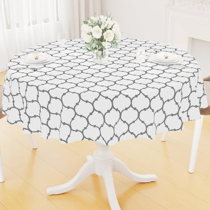 Smiry Rectangle Table Cloth, Flannel Backed Vinyl Tablecloth, 60"x84"
