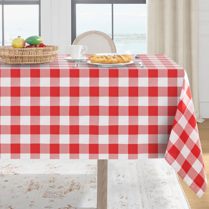 Softalker Gingham Tablecloth Rectangle, Black and White, 60 x 84 Inch