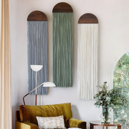 2Pcs Macrame Wall Hanging Boho wall decor Fiber Art Decor 13.7"W*51"L