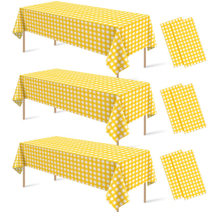 6 Pcs Sage Green Gingham Tablecloths, Checkered Table Covers 54 x 108 Inch
