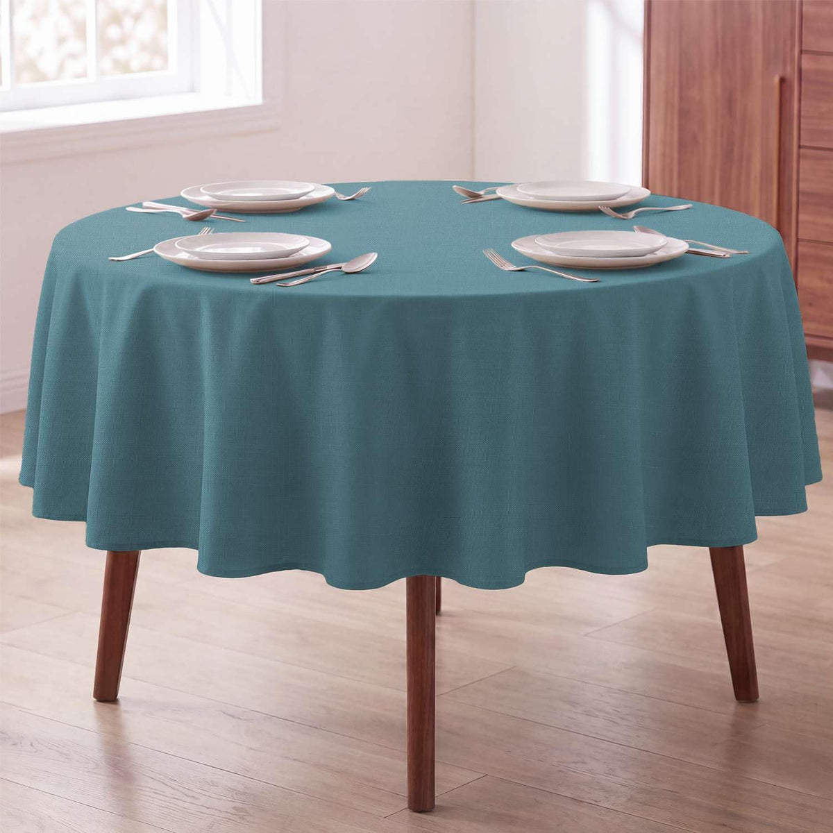 H.VERSAILTEX Linen Textured Table Cloths 60 x 120 Inch Premium Solid Tablecloth Spill-Proof Waterproof Table Cover for Dining Buffet Feature Extra Soft and Thick Fabric Wrinkle Free, Taupe