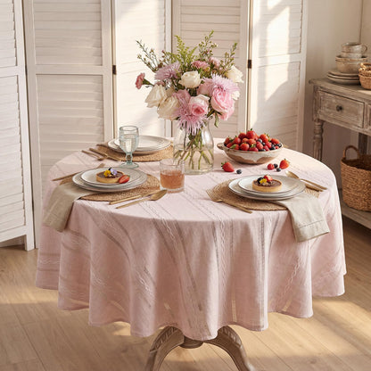 Horaldaily Beige Rectangular Tablecloth, 60×84 Inch, Farmhouse Decor