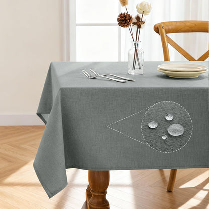 Pureegg Rectangle Linen Tablecloth Waterproof & Stain Resistant, Wrinkle-Free Table Cloth Adds Elegance and Protection, Ideal for Dining, Party, Wedding and Outdoor, 52 x 70 Inch, Sage Green