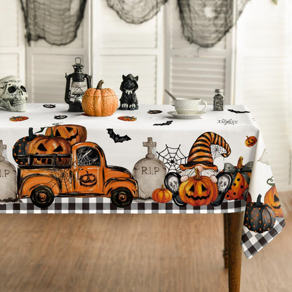 Horaldaily Halloween Tablecloth 60 x 84 Inch Rectangular Ghost Pumpkin