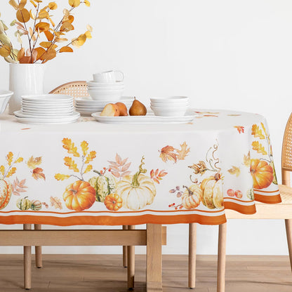 Bnejvif Halloween Tablecloth 60×84 Inch Rectangular,Spiderweb Pumpkin Washable Table Cover for Party Picnic Dinner Decor