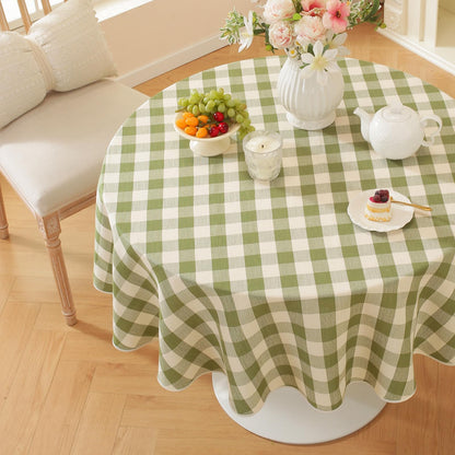 Laolitou Spring Pink Gingham Table Cloth Rectangle Tables Buffalo Plaid Checkered Tablecloth Cotton Linen Farmhouse Tablecloths Washable Wrinkle Free for Picnic Kitchen, 60"x75" 4-6 Seats