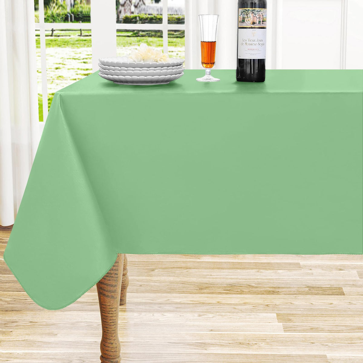 homing Rectangle Black Vinyl Waterproof Tablecloth with Flannel Backed
