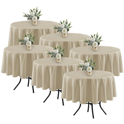 Fitable 6 Pack Ivory Tablecloths 70x120 Inch for 6-8 Ft Rectangle Tables