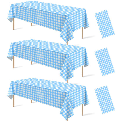 6 Pcs Sage Green Gingham Tablecloths, Checkered Table Covers 54 x 108 Inch