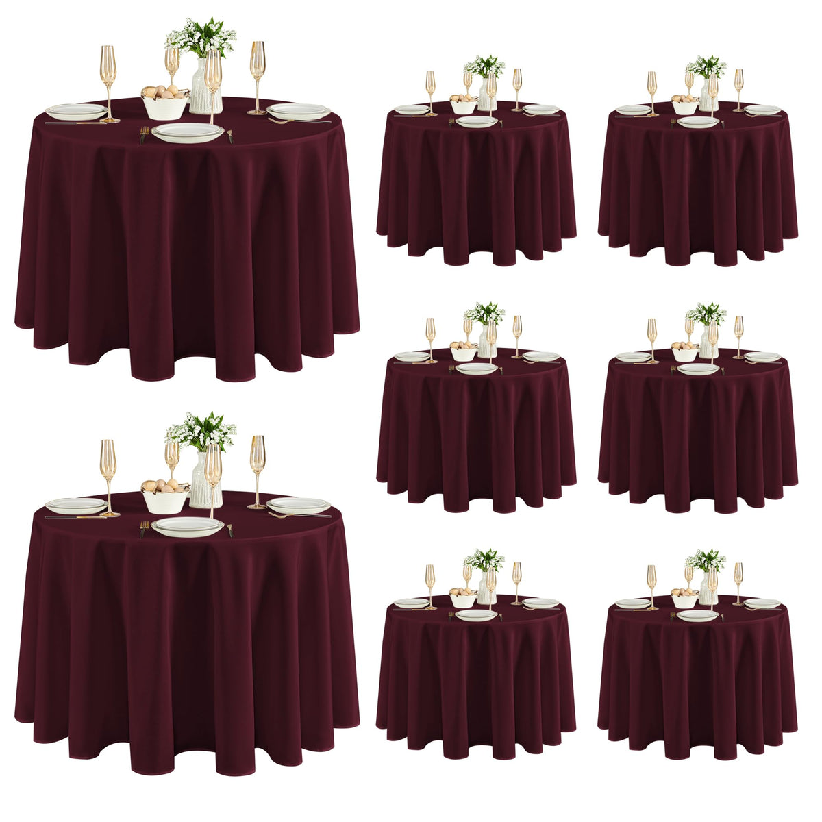Fitable 6 Pack Ivory Tablecloths 70x120 Inch for 6-8 Ft Rectangle Tables