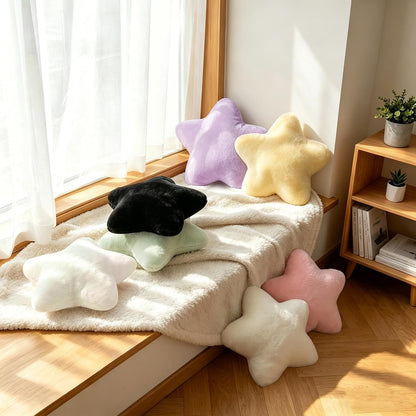 2PCS Star Pillow Set,15.35“ Cute Yellow Decorative Throw Pillows for Bed