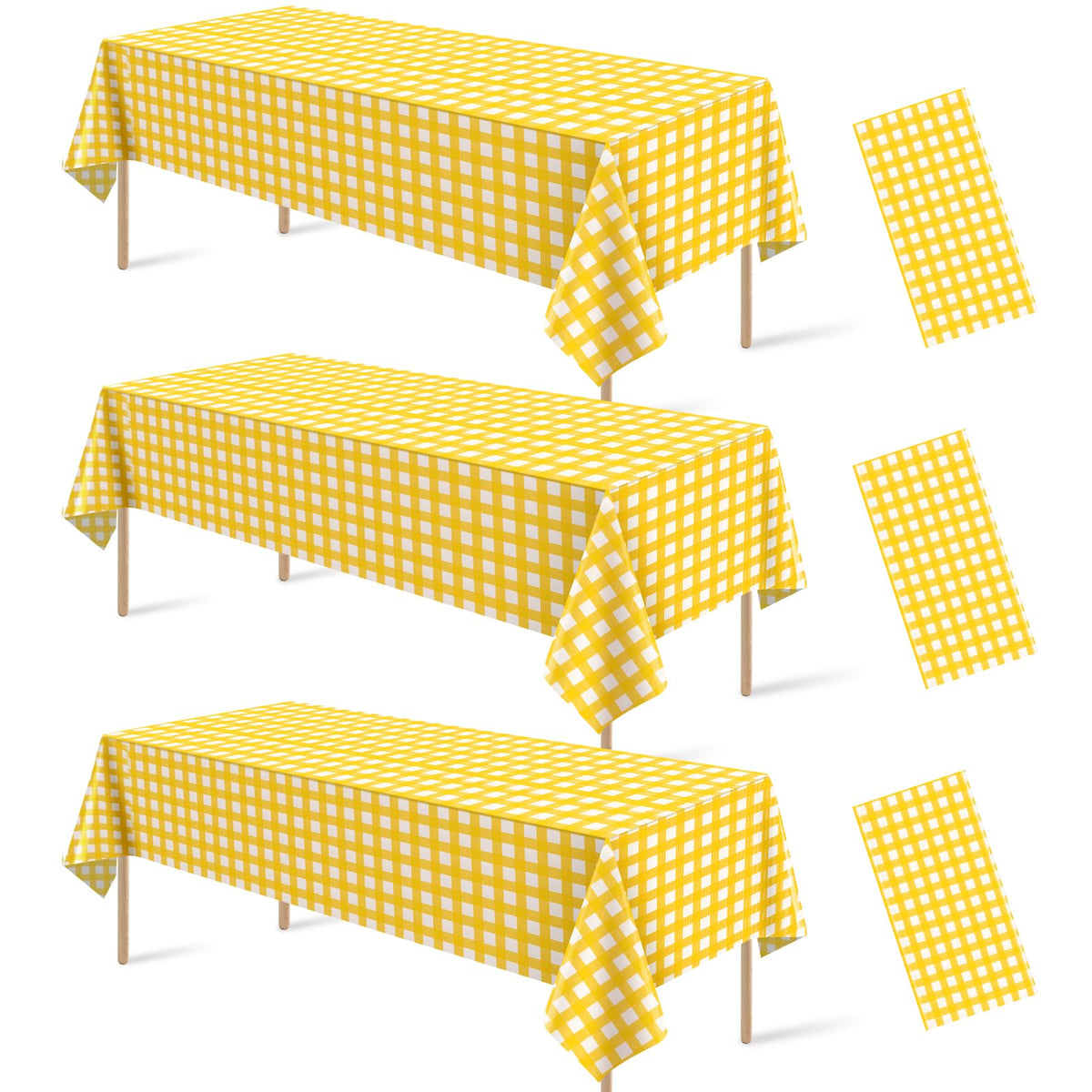 6 Pcs Sage Green Gingham Tablecloths, Checkered Table Covers 54 x 108 Inch