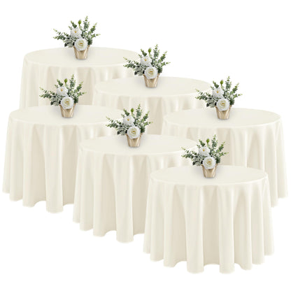 Fitable 6 Pack Ivory Tablecloths 70x120 Inch for 6-8 Ft Rectangle Tables
