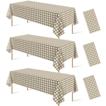 3 Pcs Sage Green Gingham Tablecloths, Checkered Table Covers 54 x 108 Inch