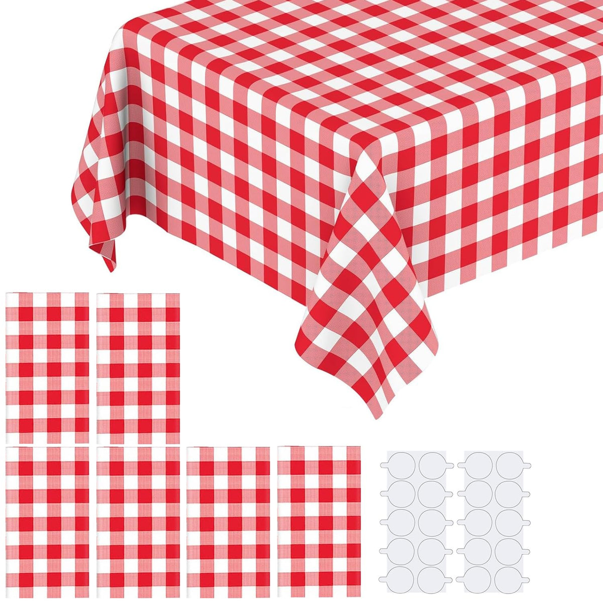 10 Pack Plastic Table Cloth, 54" × 108" White Disposable Tablecloth