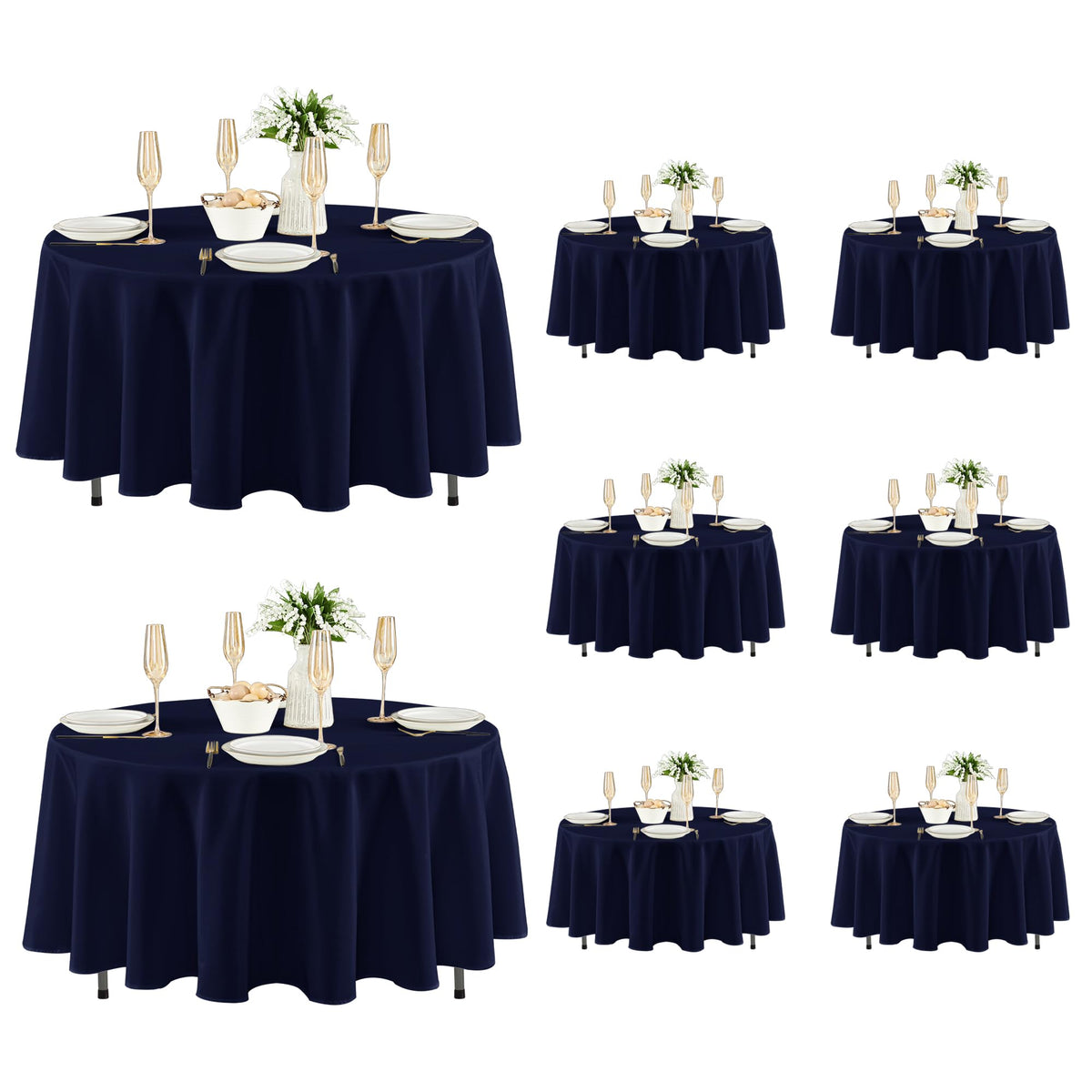 Fitable 6 Pack Ivory Tablecloths 70x120 Inch for 6-8 Ft Rectangle Tables