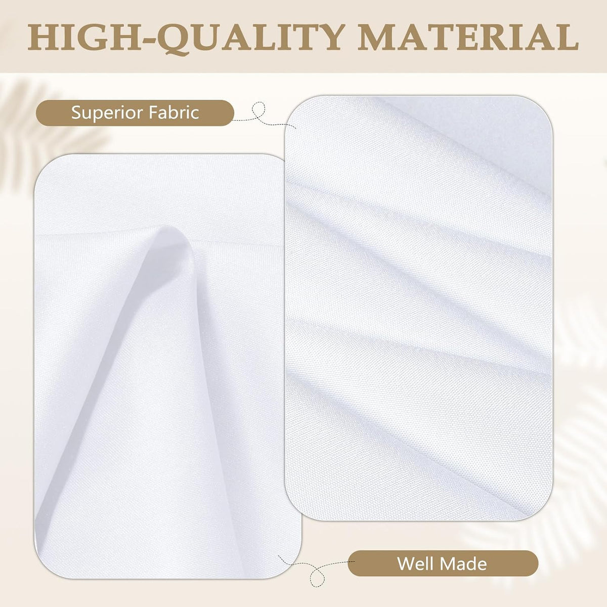 White Rectangle Table Cloth 60 x 102 Inch, 8 Pack