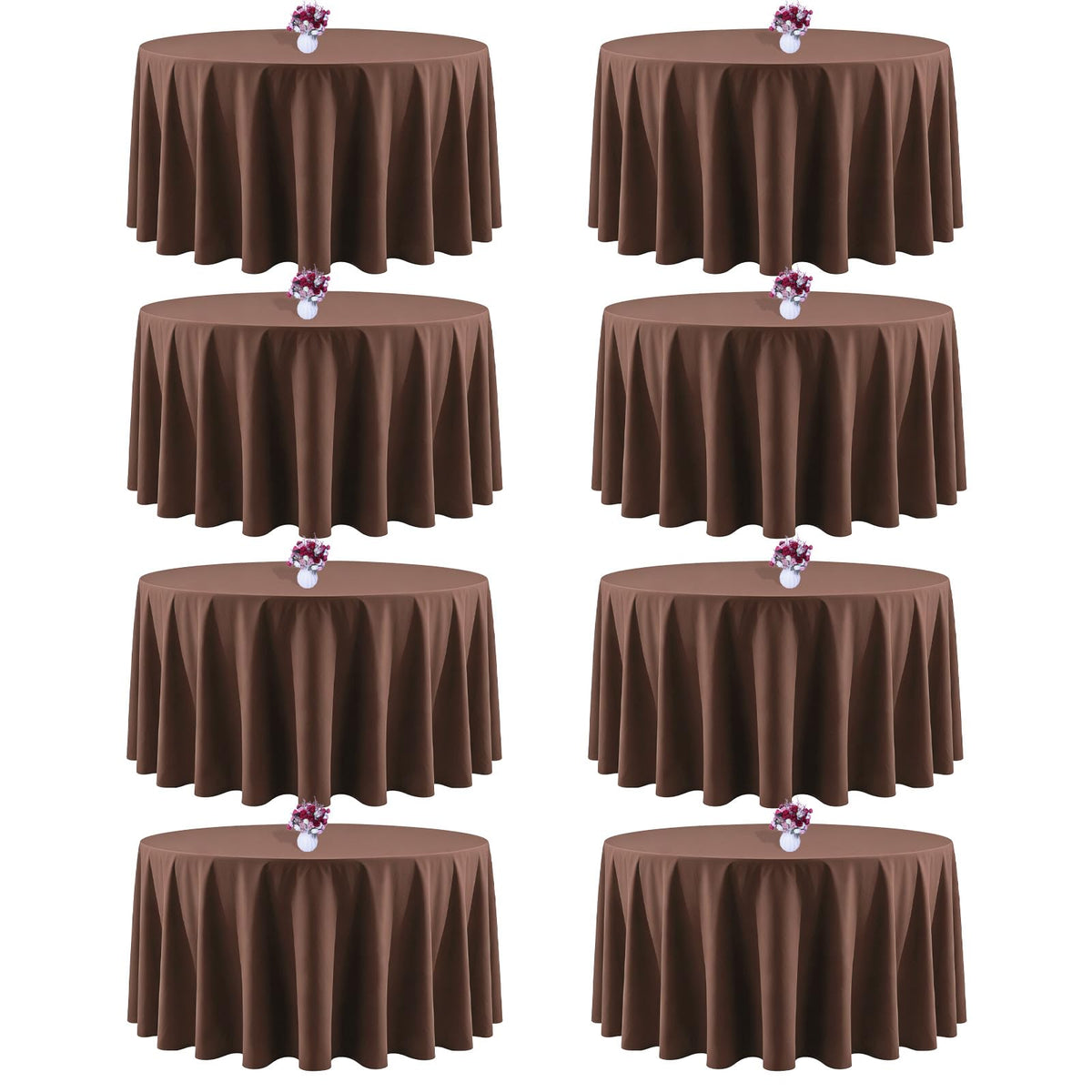 White Rectangle Table Cloth 60 x 102 Inch, 8 Pack