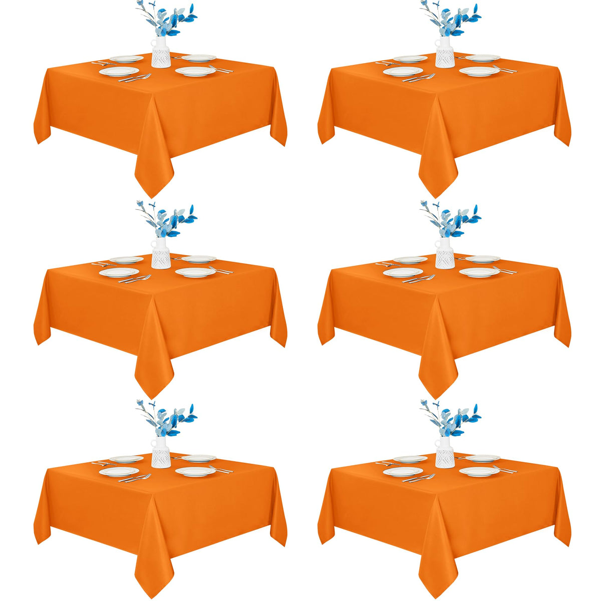 Fitable 6 Pack Ivory Tablecloths 70x120 Inch for 6-8 Ft Rectangle Tables