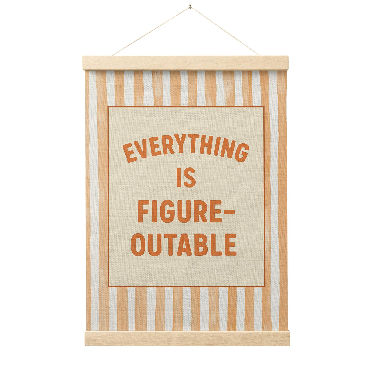 FGFK Everything Is Figureoutable Positive Affirmations Wall Art Poster Hanger Frame, Retro Pink and Green Inspirational Canvas Prints Framed Wall Decor for Office Classroom Home Bedroom, 12x16 Inch