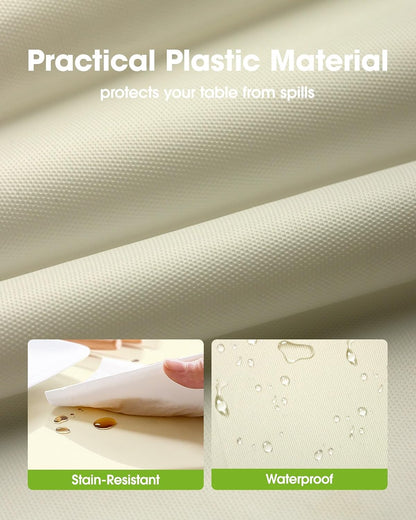 Pureegg Plastic Table Cloth Disposable 54x108 Inch 10 Pack, Beige