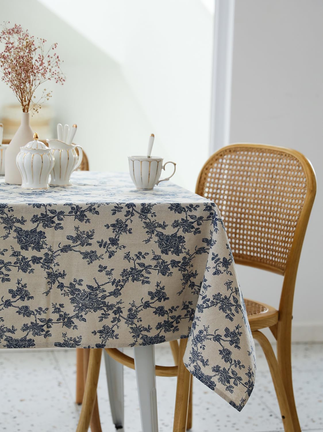 YiHomer Pastoral Rectangle Table Cloth 100% Polyester Fabric 60 x 102 Inch