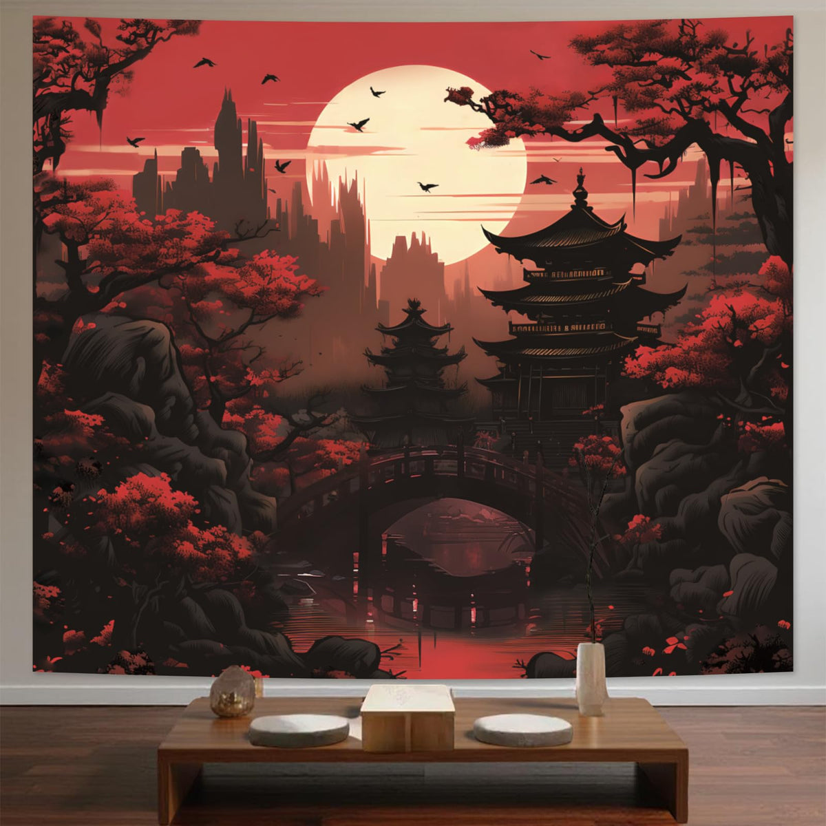 Monet Waterlily Wall Tapestry, Cute Floral Art Tapestries for Girl Bedroom