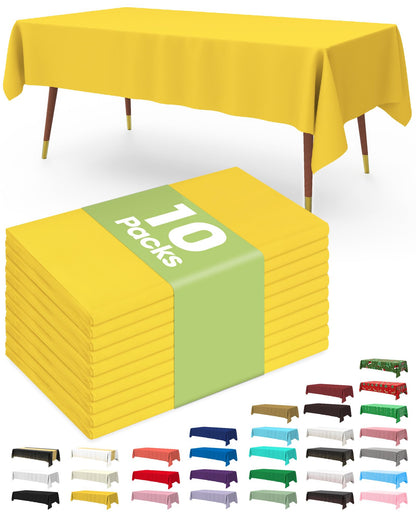 Pureegg Plastic Table Cloth Disposable 54x108 Inch 10 Pack, Beige